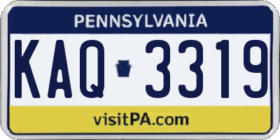 PA license plate KAQ3319