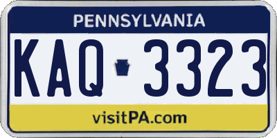 PA license plate KAQ3323