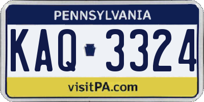 PA license plate KAQ3324