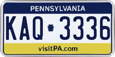 PA license plate KAQ3336