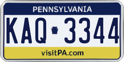 PA license plate KAQ3344