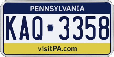PA license plate KAQ3358