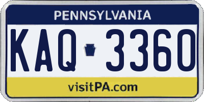 PA license plate KAQ3360