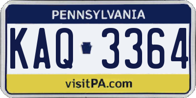 PA license plate KAQ3364