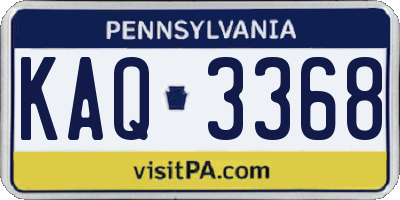 PA license plate KAQ3368