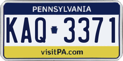 PA license plate KAQ3371