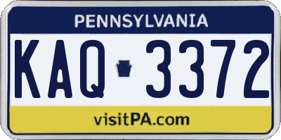 PA license plate KAQ3372