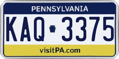 PA license plate KAQ3375