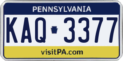 PA license plate KAQ3377