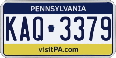 PA license plate KAQ3379