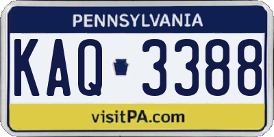PA license plate KAQ3388