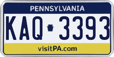 PA license plate KAQ3393