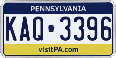 PA license plate KAQ3396