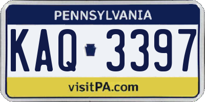 PA license plate KAQ3397