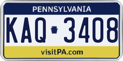 PA license plate KAQ3408