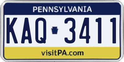 PA license plate KAQ3411