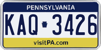 PA license plate KAQ3426