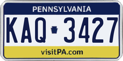 PA license plate KAQ3427