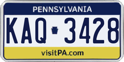 PA license plate KAQ3428