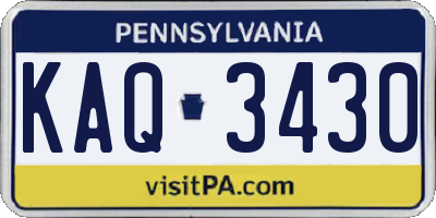 PA license plate KAQ3430
