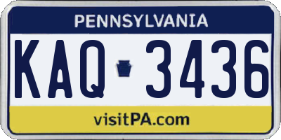 PA license plate KAQ3436