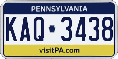 PA license plate KAQ3438