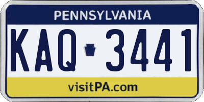 PA license plate KAQ3441