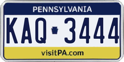 PA license plate KAQ3444