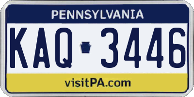PA license plate KAQ3446