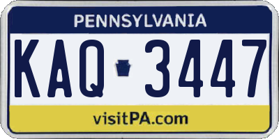 PA license plate KAQ3447
