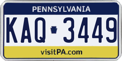 PA license plate KAQ3449