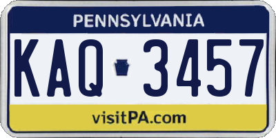 PA license plate KAQ3457