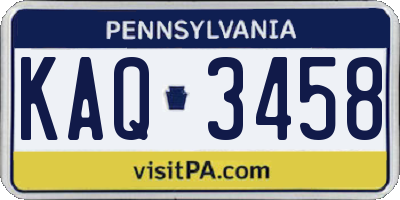 PA license plate KAQ3458