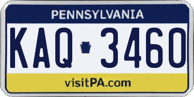 PA license plate KAQ3460