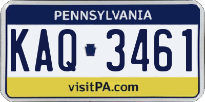 PA license plate KAQ3461
