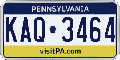 PA license plate KAQ3464