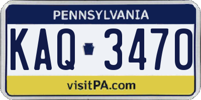 PA license plate KAQ3470