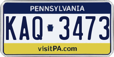 PA license plate KAQ3473