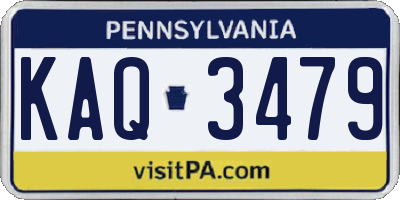 PA license plate KAQ3479