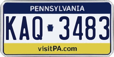 PA license plate KAQ3483