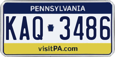 PA license plate KAQ3486