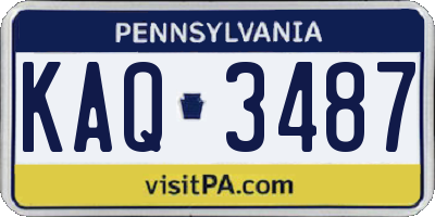 PA license plate KAQ3487