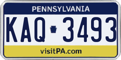 PA license plate KAQ3493