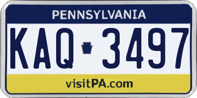 PA license plate KAQ3497