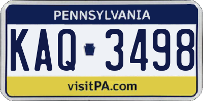 PA license plate KAQ3498
