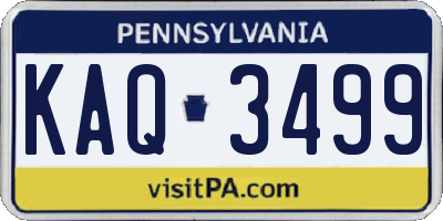 PA license plate KAQ3499
