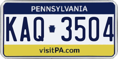 PA license plate KAQ3504