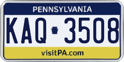 PA license plate KAQ3508