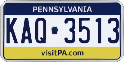 PA license plate KAQ3513