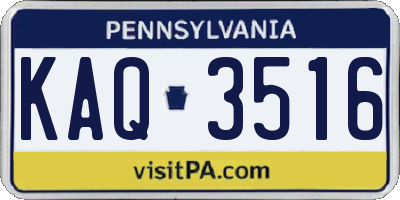 PA license plate KAQ3516